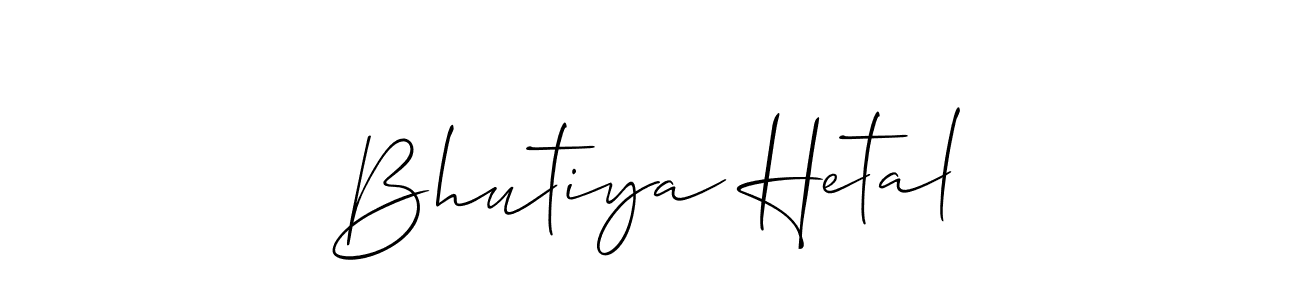 It looks lik you need a new signature style for name Bhutiya Hetal. Design unique handwritten (Allison_Script) signature with our free signature maker in just a few clicks. Bhutiya Hetal signature style 2 images and pictures png