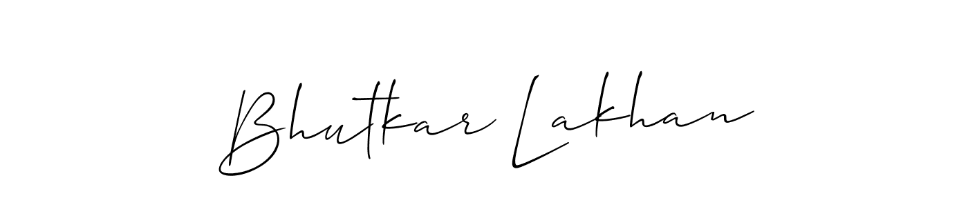 Also You can easily find your signature by using the search form. We will create Bhutkar Lakhan name handwritten signature images for you free of cost using Allison_Script sign style. Bhutkar Lakhan signature style 2 images and pictures png