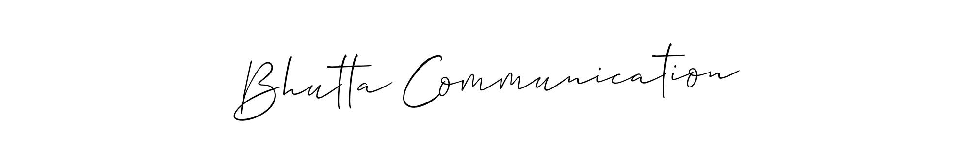 Design your own signature with our free online signature maker. With this signature software, you can create a handwritten (Allison_Script) signature for name Bhutta Communication. Bhutta Communication signature style 2 images and pictures png
