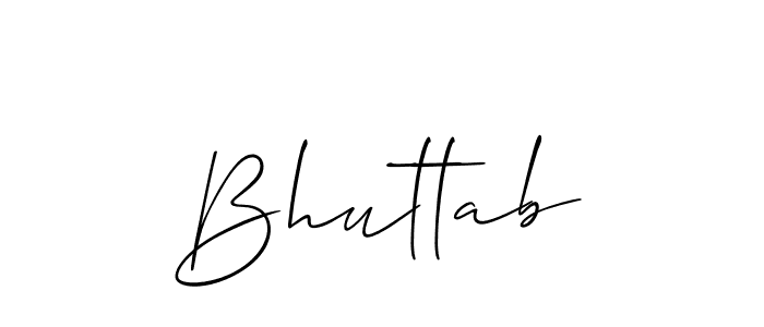 Use a signature maker to create a handwritten signature online. With this signature software, you can design (Allison_Script) your own signature for name Bhuttab. Bhuttab signature style 2 images and pictures png