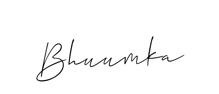 How to make Bhuumka signature? Allison_Script is a professional autograph style. Create handwritten signature for Bhuumka name. Bhuumka signature style 2 images and pictures png