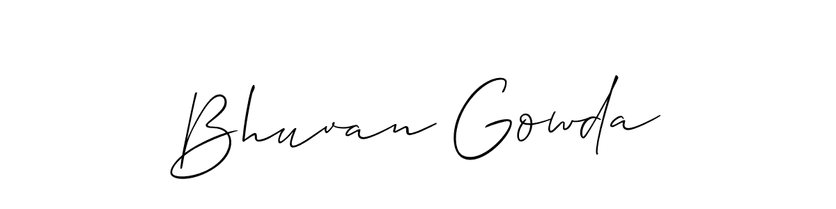 You should practise on your own different ways (Allison_Script) to write your name (Bhuvan Gowda) in signature. don't let someone else do it for you. Bhuvan Gowda signature style 2 images and pictures png