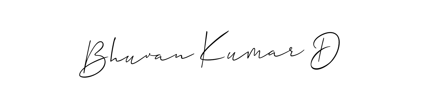 Design your own signature with our free online signature maker. With this signature software, you can create a handwritten (Allison_Script) signature for name Bhuvan Kumar D. Bhuvan Kumar D signature style 2 images and pictures png