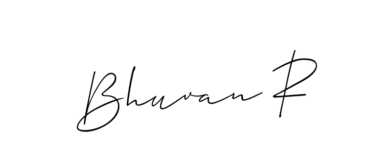 Use a signature maker to create a handwritten signature online. With this signature software, you can design (Allison_Script) your own signature for name Bhuvan R. Bhuvan R signature style 2 images and pictures png