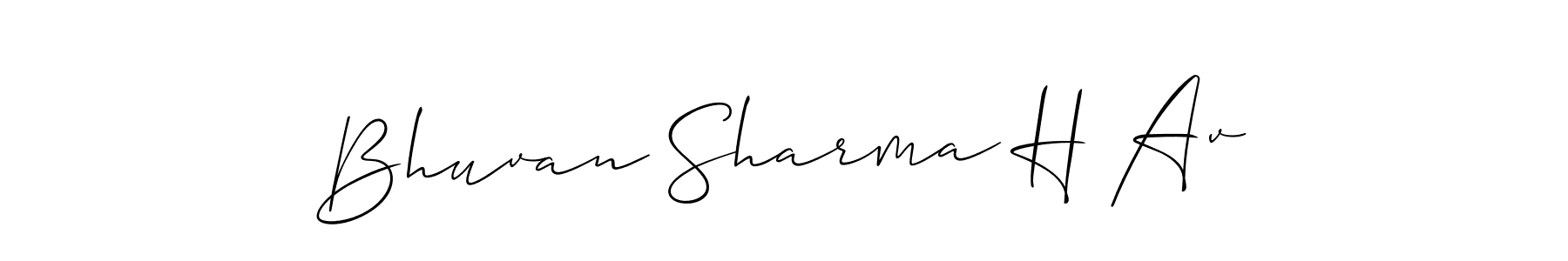 Use a signature maker to create a handwritten signature online. With this signature software, you can design (Allison_Script) your own signature for name Bhuvan Sharma H Av. Bhuvan Sharma H Av signature style 2 images and pictures png