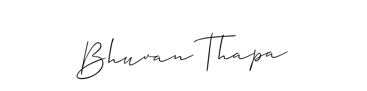 Create a beautiful signature design for name Bhuvan Thapa. With this signature (Allison_Script) fonts, you can make a handwritten signature for free. Bhuvan Thapa signature style 2 images and pictures png