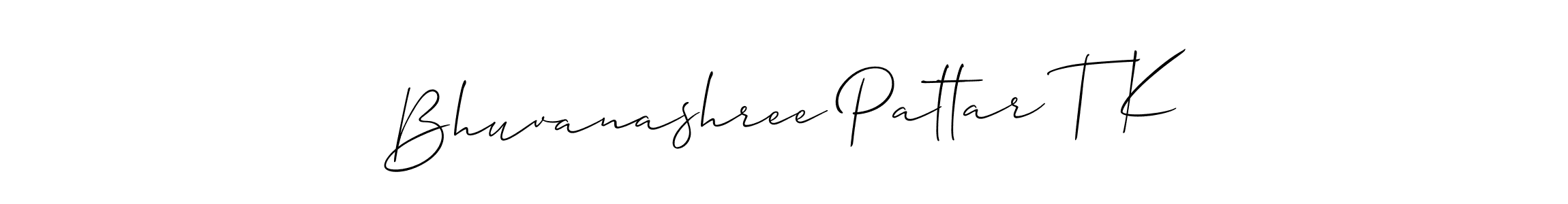 Design your own signature with our free online signature maker. With this signature software, you can create a handwritten (Allison_Script) signature for name Bhuvanashree Pattar T K. Bhuvanashree Pattar T K signature style 2 images and pictures png