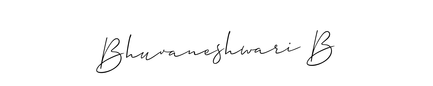 if you are searching for the best signature style for your name Bhuvaneshwari B. so please give up your signature search. here we have designed multiple signature styles  using Allison_Script. Bhuvaneshwari B signature style 2 images and pictures png