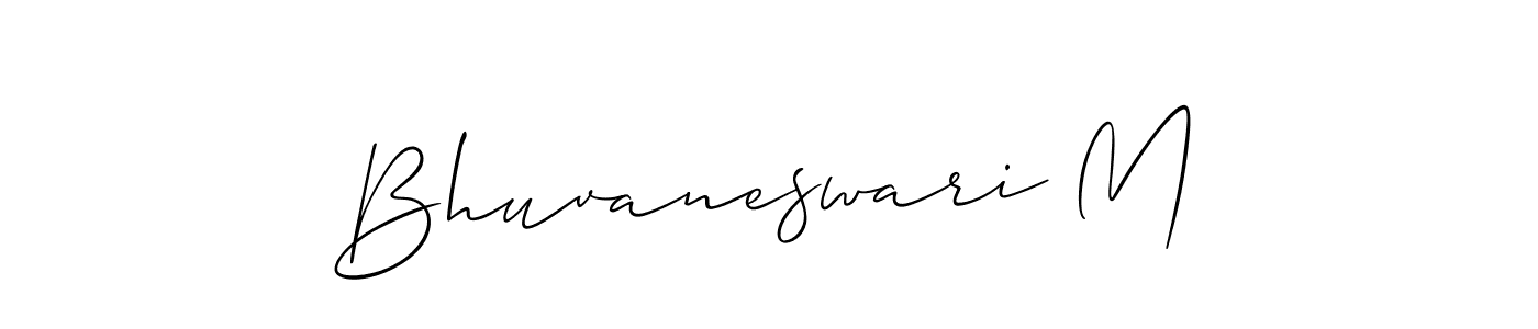 How to make Bhuvaneswari M name signature. Use Allison_Script style for creating short signs online. This is the latest handwritten sign. Bhuvaneswari M signature style 2 images and pictures png