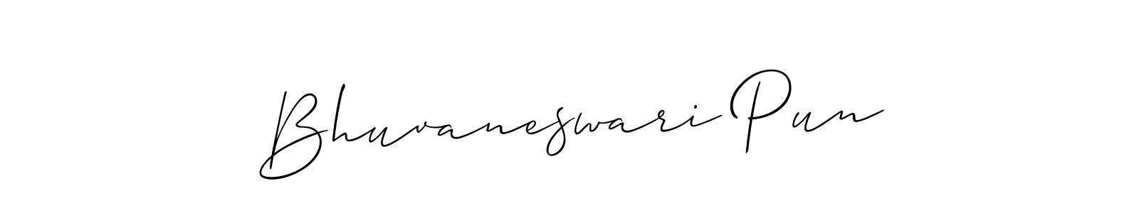 Use a signature maker to create a handwritten signature online. With this signature software, you can design (Allison_Script) your own signature for name Bhuvaneswari Pun. Bhuvaneswari Pun signature style 2 images and pictures png