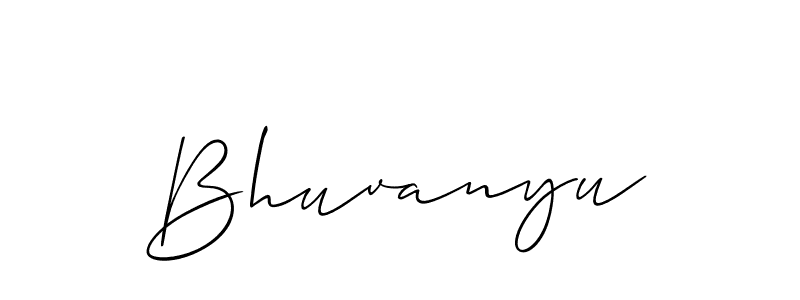 Use a signature maker to create a handwritten signature online. With this signature software, you can design (Allison_Script) your own signature for name Bhuvanyu. Bhuvanyu signature style 2 images and pictures png