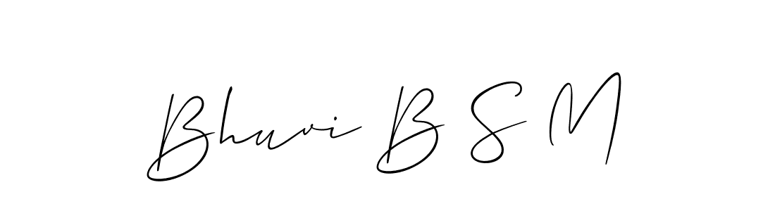 You should practise on your own different ways (Allison_Script) to write your name (Bhuvi B S M) in signature. don't let someone else do it for you. Bhuvi B S M signature style 2 images and pictures png