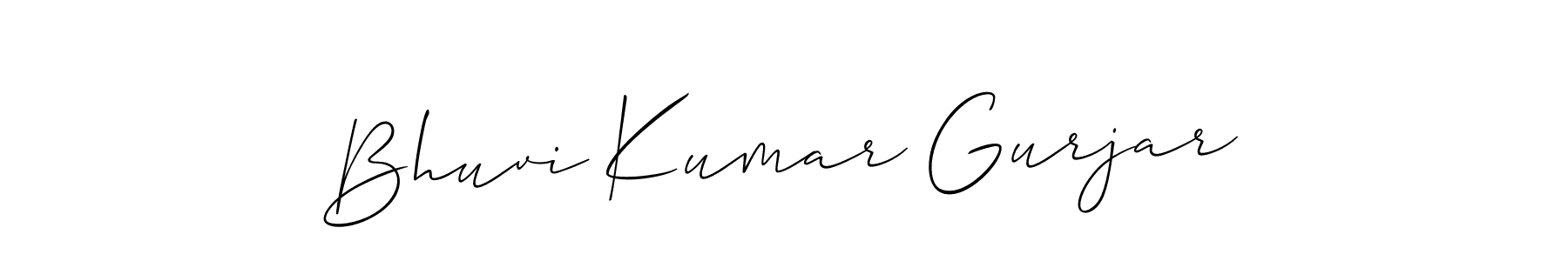 Make a beautiful signature design for name Bhuvi Kumar Gurjar. With this signature (Allison_Script) style, you can create a handwritten signature for free. Bhuvi Kumar Gurjar signature style 2 images and pictures png