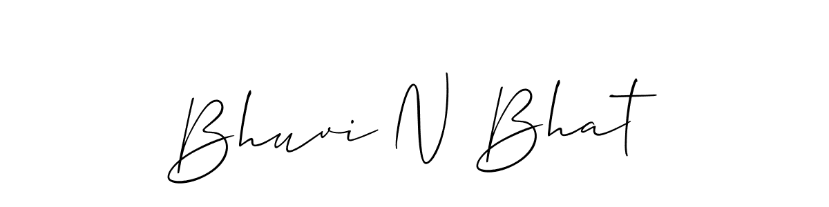 How to make Bhuvi N Bhat name signature. Use Allison_Script style for creating short signs online. This is the latest handwritten sign. Bhuvi N Bhat signature style 2 images and pictures png