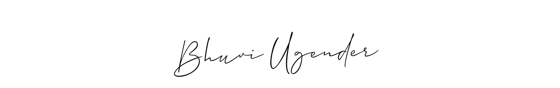 The best way (Allison_Script) to make a short signature is to pick only two or three words in your name. The name Bhuvi Ugender❤️ include a total of six letters. For converting this name. Bhuvi Ugender❤️ signature style 2 images and pictures png