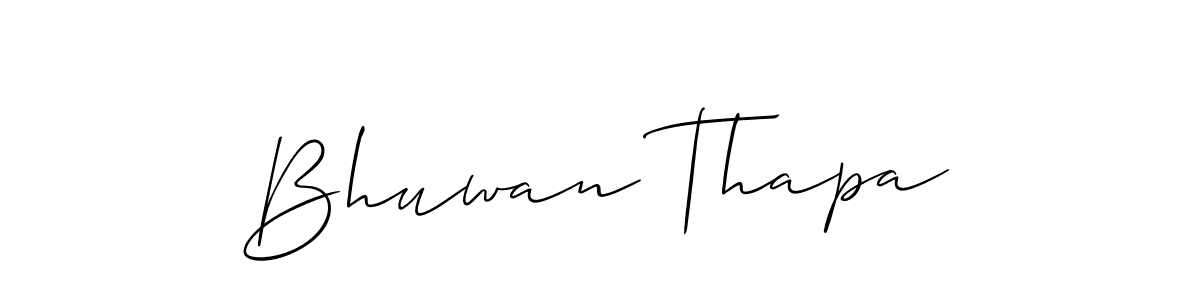 The best way (Allison_Script) to make a short signature is to pick only two or three words in your name. The name Bhuwan Thapa include a total of six letters. For converting this name. Bhuwan Thapa signature style 2 images and pictures png