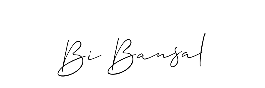Similarly Allison_Script is the best handwritten signature design. Signature creator online .You can use it as an online autograph creator for name Bi Bansal. Bi Bansal signature style 2 images and pictures png