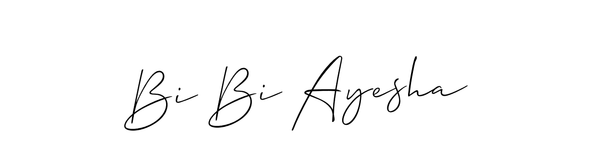 Use a signature maker to create a handwritten signature online. With this signature software, you can design (Allison_Script) your own signature for name Bi Bi Ayesha. Bi Bi Ayesha signature style 2 images and pictures png