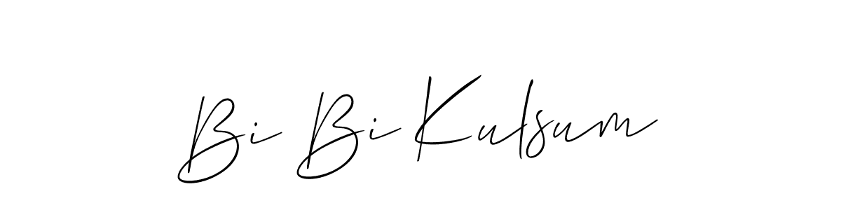 This is the best signature style for the Bi Bi Kulsum name. Also you like these signature font (Allison_Script). Mix name signature. Bi Bi Kulsum signature style 2 images and pictures png