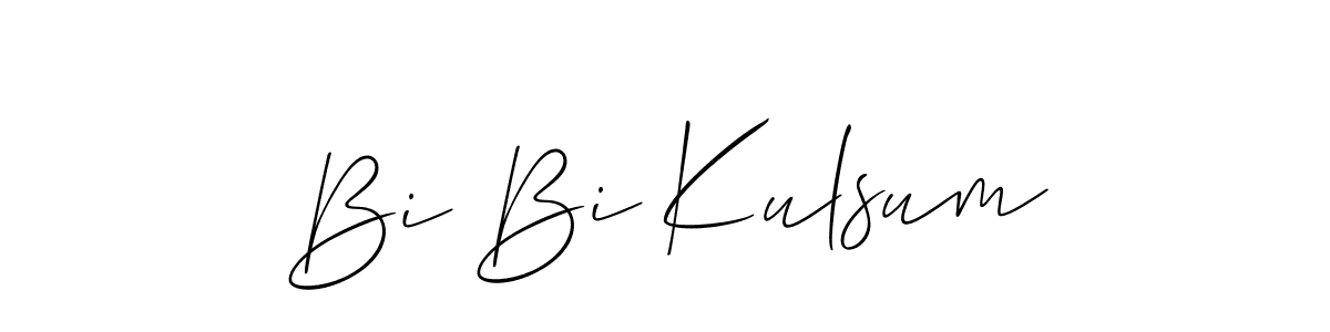 This is the best signature style for the Bi Bi Kulsum name. Also you like these signature font (Allison_Script). Mix name signature. Bi Bi Kulsum signature style 2 images and pictures png