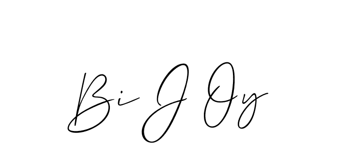 The best way (Allison_Script) to make a short signature is to pick only two or three words in your name. The name Bi J Oy include a total of six letters. For converting this name. Bi J Oy signature style 2 images and pictures png