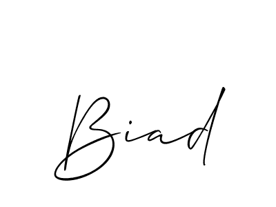 Biad stylish signature style. Best Handwritten Sign (Allison_Script) for my name. Handwritten Signature Collection Ideas for my name Biad. Biad signature style 2 images and pictures png