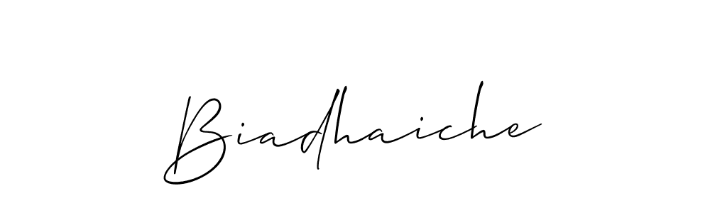 You should practise on your own different ways (Allison_Script) to write your name (Biadhaiche) in signature. don't let someone else do it for you. Biadhaiche signature style 2 images and pictures png