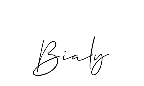 You should practise on your own different ways (Allison_Script) to write your name (Bialy) in signature. don't let someone else do it for you. Bialy signature style 2 images and pictures png