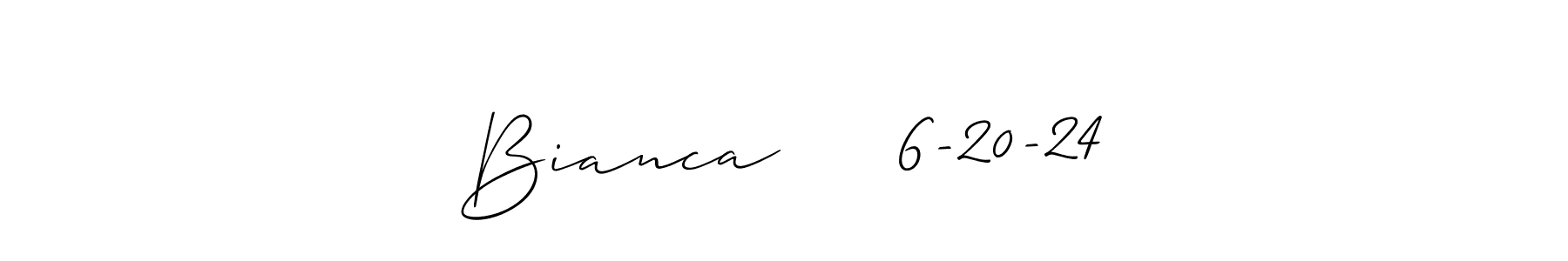 Make a short Bianca     6-20-24 signature style. Manage your documents anywhere anytime using Allison_Script. Create and add eSignatures, submit forms, share and send files easily. Bianca     6-20-24 signature style 2 images and pictures png