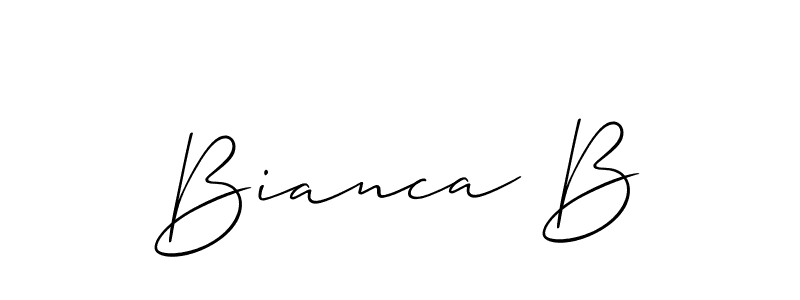 It looks lik you need a new signature style for name Bianca B. Design unique handwritten (Allison_Script) signature with our free signature maker in just a few clicks. Bianca B signature style 2 images and pictures png