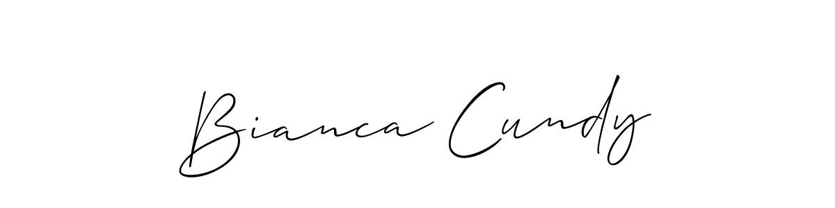 It looks lik you need a new signature style for name Bianca Cundy. Design unique handwritten (Allison_Script) signature with our free signature maker in just a few clicks. Bianca Cundy signature style 2 images and pictures png