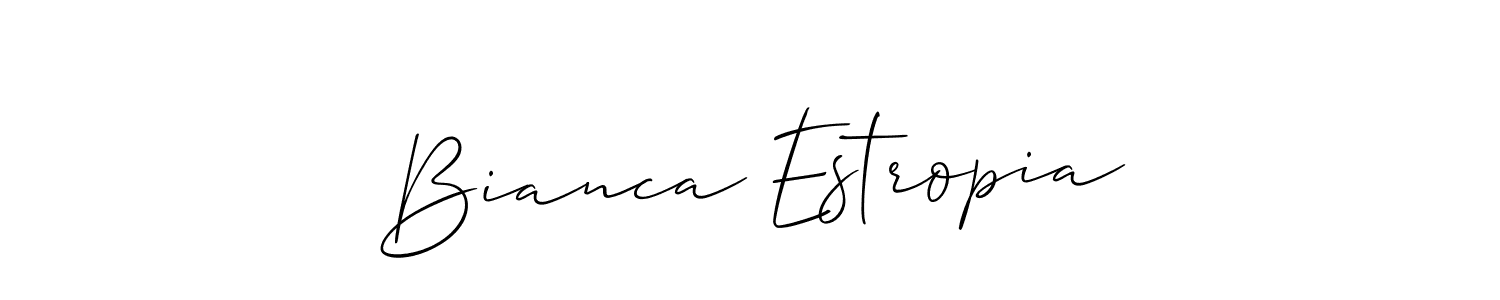 It looks lik you need a new signature style for name Bianca Estropia. Design unique handwritten (Allison_Script) signature with our free signature maker in just a few clicks. Bianca Estropia signature style 2 images and pictures png