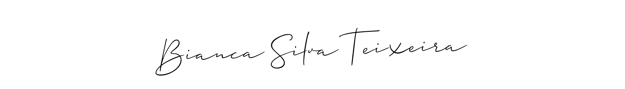 The best way (Allison_Script) to make a short signature is to pick only two or three words in your name. The name Bianca Silva Teixeira include a total of six letters. For converting this name. Bianca Silva Teixeira signature style 2 images and pictures png