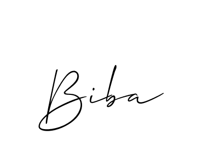 Make a beautiful signature design for name Biba. With this signature (Allison_Script) style, you can create a handwritten signature for free. Biba signature style 2 images and pictures png