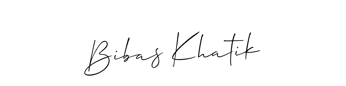Create a beautiful signature design for name Bibas Khatik. With this signature (Allison_Script) fonts, you can make a handwritten signature for free. Bibas Khatik signature style 2 images and pictures png