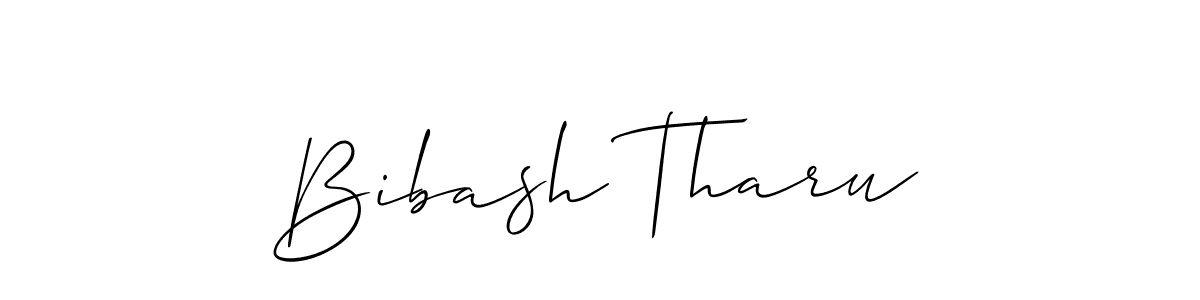 Create a beautiful signature design for name Bibash Tharu. With this signature (Allison_Script) fonts, you can make a handwritten signature for free. Bibash Tharu signature style 2 images and pictures png