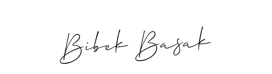 Make a beautiful signature design for name Bibek Basak. With this signature (Allison_Script) style, you can create a handwritten signature for free. Bibek Basak signature style 2 images and pictures png