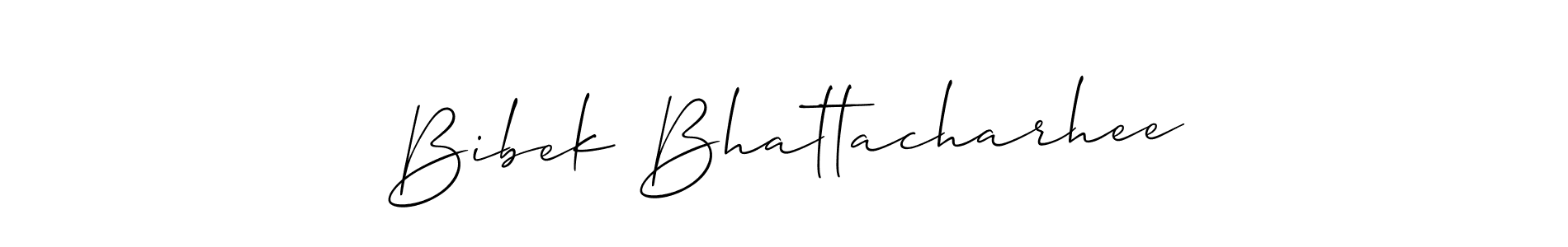 How to make Bibek Bhattacharhee signature? Allison_Script is a professional autograph style. Create handwritten signature for Bibek Bhattacharhee name. Bibek Bhattacharhee signature style 2 images and pictures png