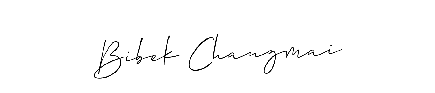 How to make Bibek Changmai signature? Allison_Script is a professional autograph style. Create handwritten signature for Bibek Changmai name. Bibek Changmai signature style 2 images and pictures png