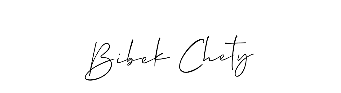 How to make Bibek Chety name signature. Use Allison_Script style for creating short signs online. This is the latest handwritten sign. Bibek Chety signature style 2 images and pictures png