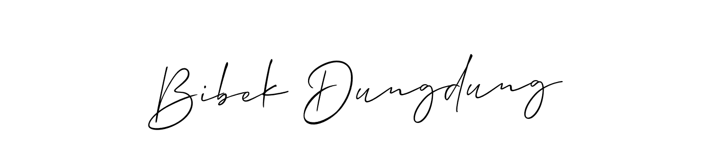 if you are searching for the best signature style for your name Bibek Dungdung. so please give up your signature search. here we have designed multiple signature styles  using Allison_Script. Bibek Dungdung signature style 2 images and pictures png