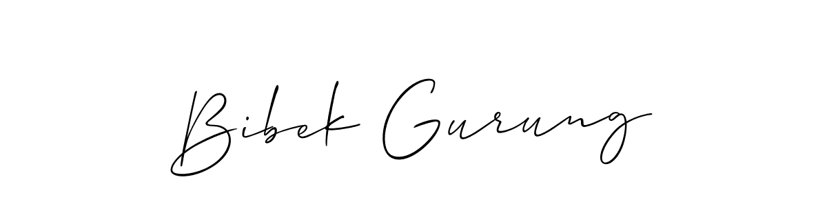 Use a signature maker to create a handwritten signature online. With this signature software, you can design (Allison_Script) your own signature for name Bibek Gurung. Bibek Gurung signature style 2 images and pictures png