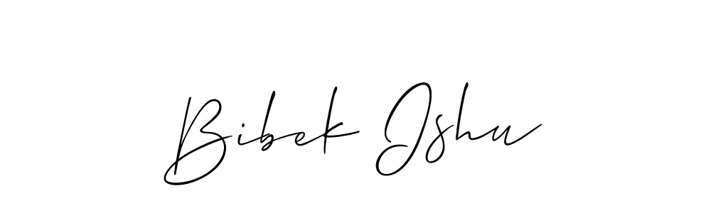 How to make Bibek Ishu signature? Allison_Script is a professional autograph style. Create handwritten signature for Bibek Ishu name. Bibek Ishu signature style 2 images and pictures png