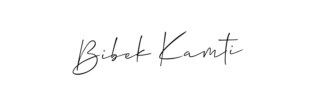 Make a beautiful signature design for name Bibek Kamti. With this signature (Allison_Script) style, you can create a handwritten signature for free. Bibek Kamti signature style 2 images and pictures png
