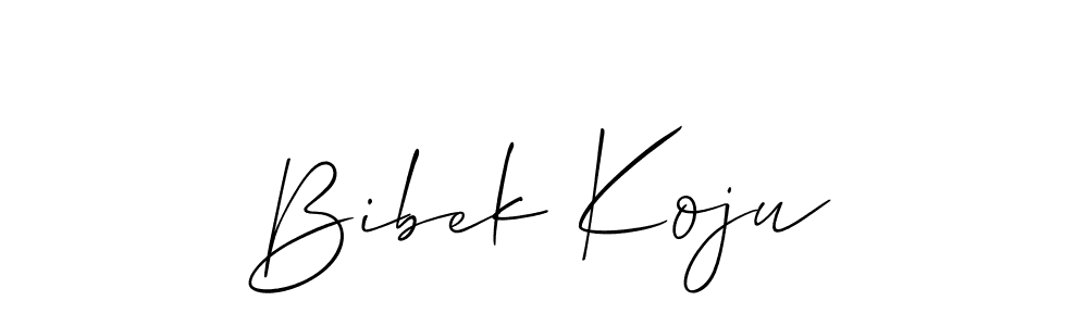 Use a signature maker to create a handwritten signature online. With this signature software, you can design (Allison_Script) your own signature for name Bibek Koju. Bibek Koju signature style 2 images and pictures png