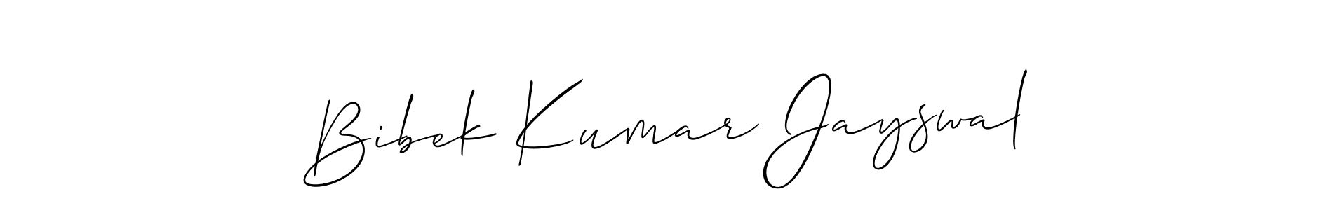 Also we have Bibek Kumar Jayswal name is the best signature style. Create professional handwritten signature collection using Allison_Script autograph style. Bibek Kumar Jayswal signature style 2 images and pictures png