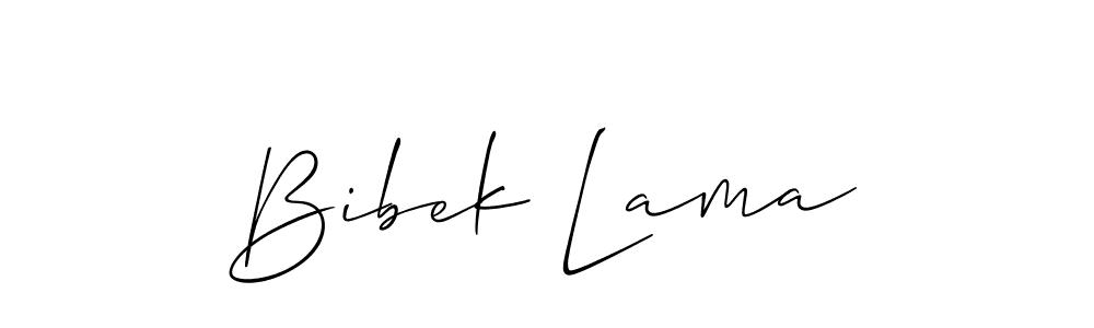Use a signature maker to create a handwritten signature online. With this signature software, you can design (Allison_Script) your own signature for name Bibek Lama. Bibek Lama signature style 2 images and pictures png