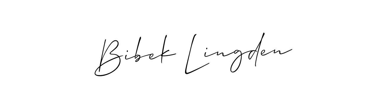 Make a short Bibek Lingden signature style. Manage your documents anywhere anytime using Allison_Script. Create and add eSignatures, submit forms, share and send files easily. Bibek Lingden signature style 2 images and pictures png