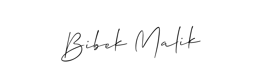 How to make Bibek Malik signature? Allison_Script is a professional autograph style. Create handwritten signature for Bibek Malik name. Bibek Malik signature style 2 images and pictures png