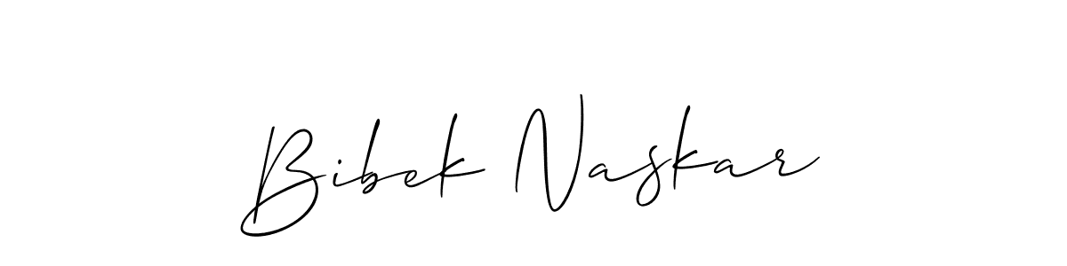 Make a beautiful signature design for name Bibek Naskar. With this signature (Allison_Script) style, you can create a handwritten signature for free. Bibek Naskar signature style 2 images and pictures png